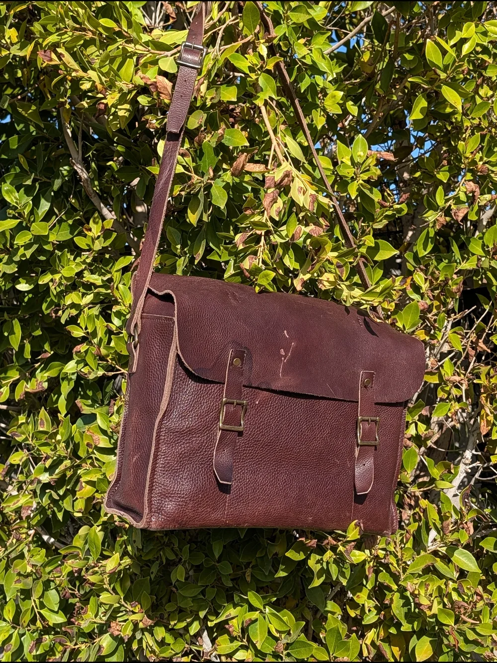 J.Crew Railway Bag Mens Leather Messenger Briefcase Crossbody Chestnut 38119 Dis